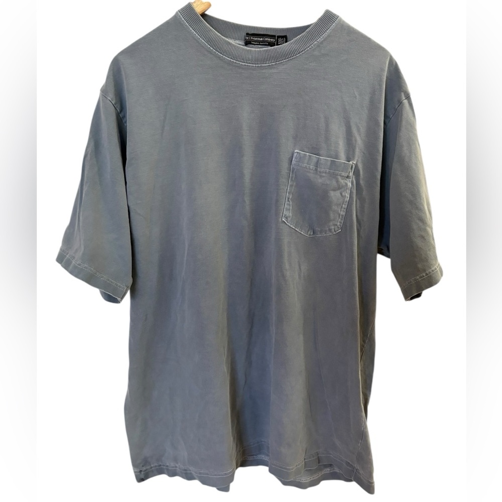 J. Peterman VTG Slate Blue Short Sleeve Cotton Tee Size XXL
